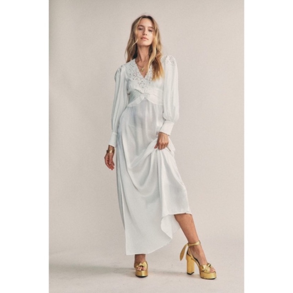 NWT LoveShackFancy Gwyneth
Silk Maxi Dress Wrap Gown Lace Size 8
$995